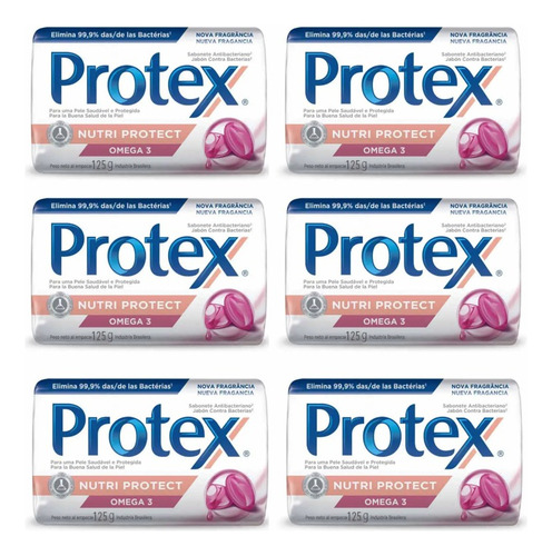 Jabón De Tocador Nutriprotect 125g Protex Pack X6u
