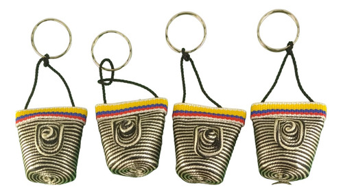 Set X4 Llaveros Mochila Costeña Souvenir Colombiano