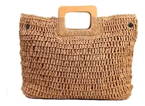 Comprar Bolsa Feminina Grande Para Praia Em Palha Super Espaçosa Cor Marrom-claro Correia De Ombro Palha Da Cor Da Bolsa Desenho Do Tecido Bolsa De Palha