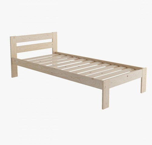 Imagen 3 de 3 de Cama Sencilla En Madera Natural Maciza 100 X 190 Ref: Lore