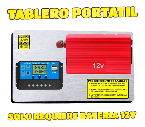 Imagen 2 de 8 de Tablero Aluminio Inversor 1500w Onda Modificada Reg 30a