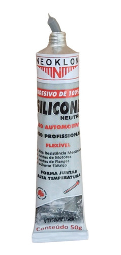 Cola Silicone Junta Motor Alta Temperatura Neutro Cinza 50g