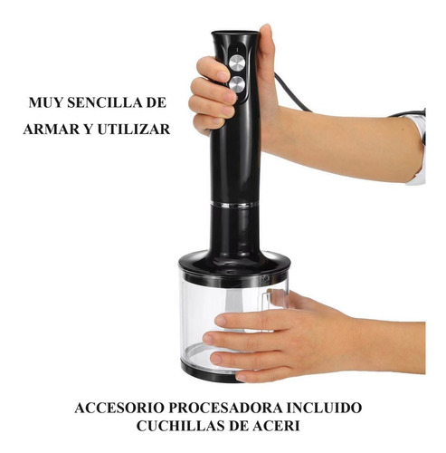 Imagen 6 de 10 de Mixer + Accesorios Completa 4 En 1 Batidora Procesadora 500w
