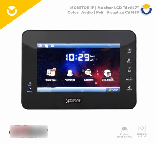 Monitor Dahua Ip, Monitor Lcd Táctil 7, Dh-vth1560b Negro