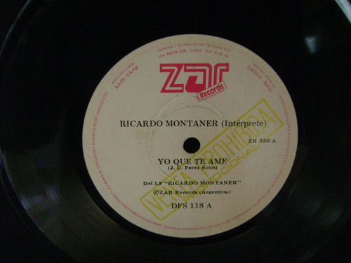 Ricardo Montaner-yo Que Te Ame-vinilo Simple Promo-8 Puntos