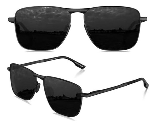 Luenx Hombres Rectangulares Gafas De Sol Polarizadas Retro