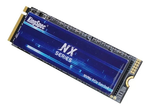 SSD Nvme, 1 TB, lectura Kingspec, 3400 MB/s, escritura, 3000 MB/s, color azul