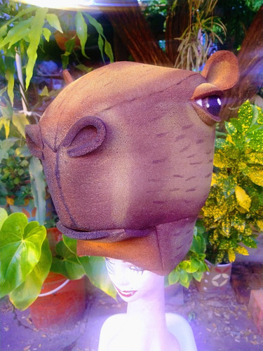Gorro De Carpincho/capibara En Goma Espuma Para Disfraz Marrón Claro