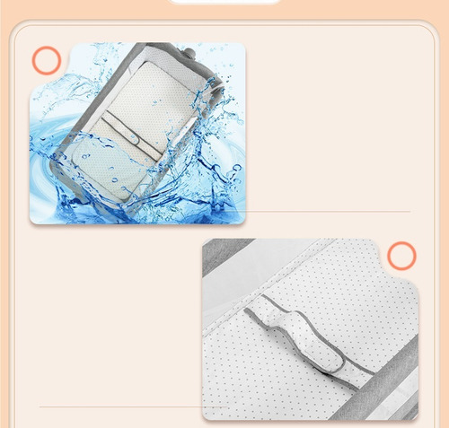 Cuna Para Bebe Plegable, Con Mosquitero Y Cesta Portaobjetos
