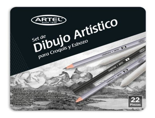 Set Dibujo Artístico Para Croquis Y Esbozo 23 Piezas