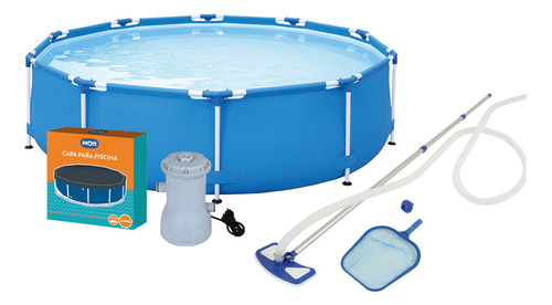 Piscina 5.000l Com Filtro 220v Capa E Kit Manutenção Mor