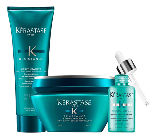 Shampoo Kerastase Resistance Therapiste +mascara+serum Combo