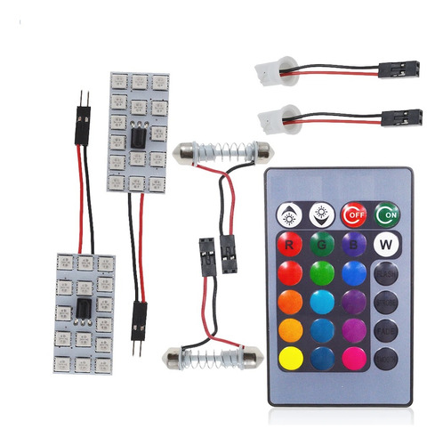 2 Panel 15led Techo Interior Auto Rgb