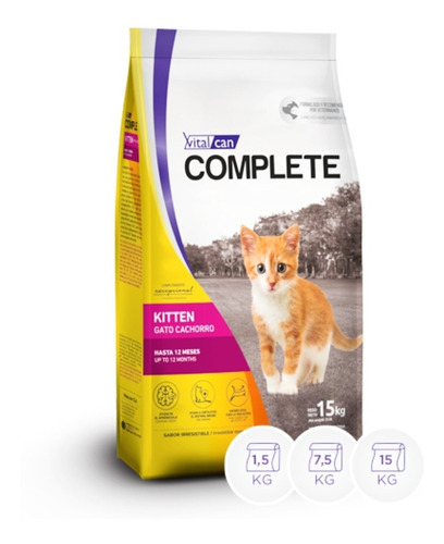 Alimento Vitalcan Complete Gato Cachorro Gatito Kitten 1.5kg