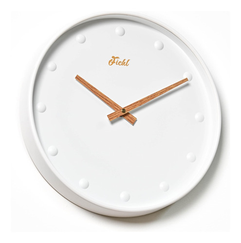 Fichl Reloj De Pared Blanco Silencioso De 30 Cm Con Manecill
