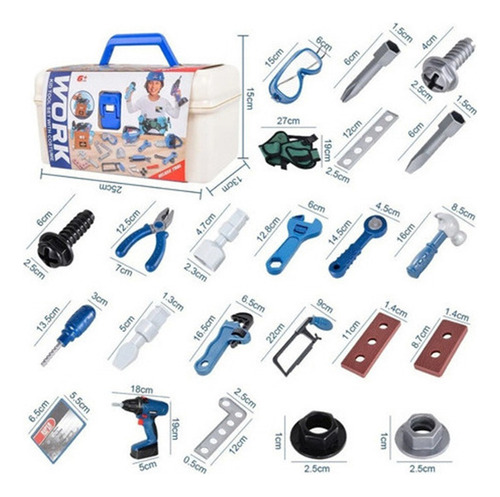 A Juguete Herramientas Niño Caja Taladro Infantil Accesori