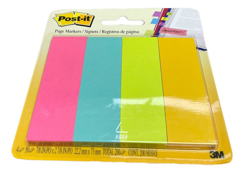 Banderitas 3m Post It 4 Colores Diferentes C/ 50 Hojas C/u