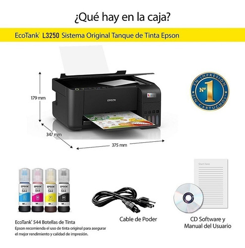 Imagen 9 de 10 de Impresora Epson Ecotank L3250 Multifuncional, Wifi / Usb