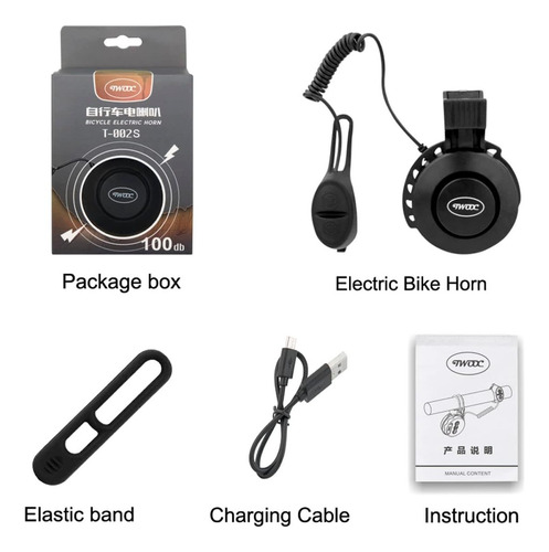 ** Timbre Bicicleta Claxon Electrico Ajustable Recargable
