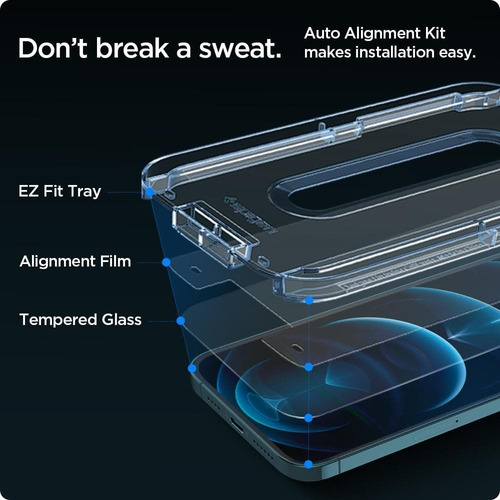 Imagem 5 de 6 de Pelicula Spigen Ezfit Para iPhone 12 Pro Max (2 Unid)