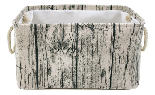 Cesta De Almacenamiento Rectangular De Madera Con Diseño De