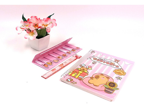 Kit De Papelería Capibara Útiles Escolares