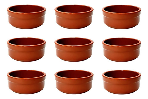 Cazuela Set X9 Barro Ceramica Terrina Esmaltada N° 10 