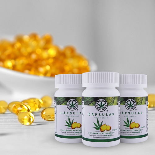 Pacote com 6 cápsulas Cbd Life Natural, 5 mg x 15 cápsulas, suplemento Sabor Sin sabor