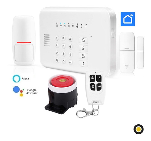 Kit Alarma Inalámbrica Wifi Chip Gsm Google Home, Smart Life