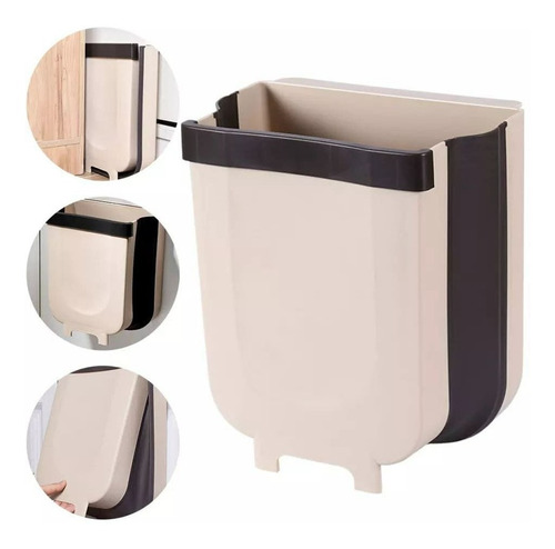 Cesto Basura Canasto Plegable Portatil Mesada Puerta Cocina