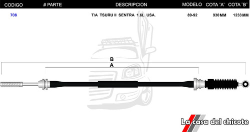 Chicote Selector De Velocidades Tsuru Ii Sentra 1.6l Usa