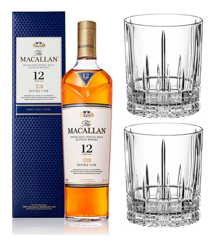 Whisky The Macallan Double Cask 12 Años + 2 Vasos 270ml