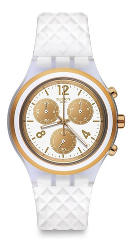 Reloj Swatch  Cronógrafo Svck1006 Blanco Rosa Nuevo Original