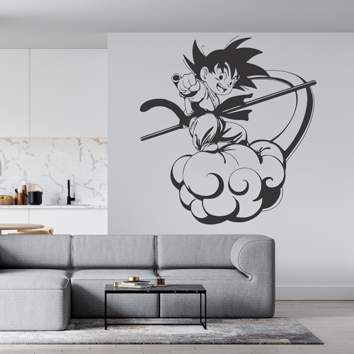 Vinilo Pared Decorativo Dragon Ball Z Goku Nube 100x80cm