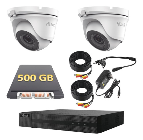 Kit Video Vigilancia 2 Cámaras Domo 720p 500gb Hikvision