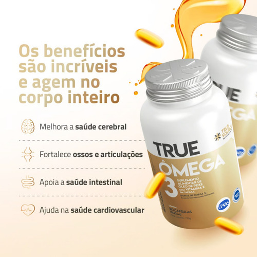 Ômega 3 Com Vitamina E Selo Ifos 180 Cápsulas True Source