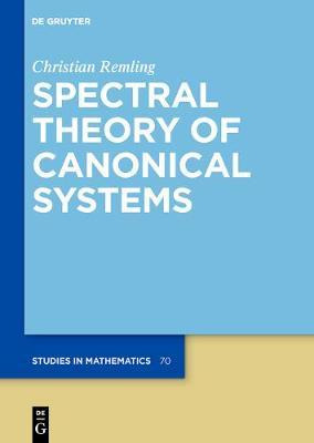 Libro Spectral Theory Of Canonical Systems - Christian Re...