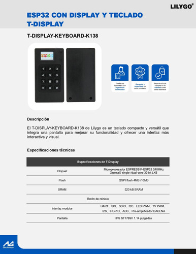 Esp32 Con Display Y Teclado T-display Lilygo