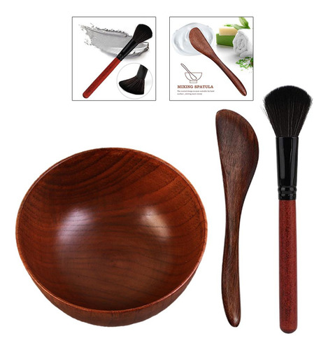 3 Unids Diy Beautiful Beauty Bowl Set Aplicador Com Ligero