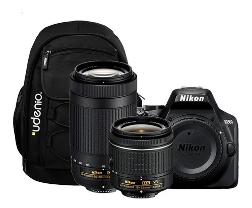 Nikon D3500 + Lentes 18-55 + 70-300mm + Mochila Fotografica 