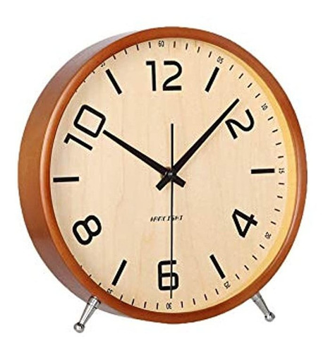 Reloj De Mesa Analógico De 8.0 in De Madera, Color Marrón