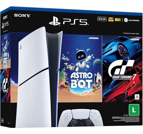 Imagem do produto Console PlayStation 5 Edição Slim Digital 1TB + ASTROBOT e Gran Turismo 7 - Branco em Mercado Livre