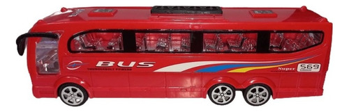 Bus Colectivo De Juguete A Fricción - Faydi Color Rojo Personaje Micro