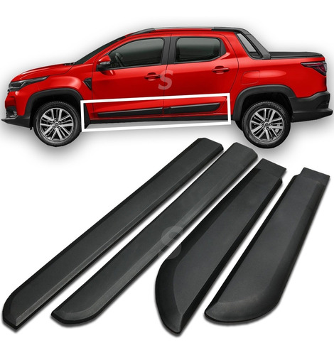 Molduras Laterales Fiat Strada Volcano 2021+ Kit 4 Piezas