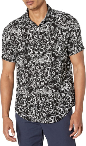 Camisa Karl Lagerfeld Negro Estilo Miami Elegante Lm3w3167