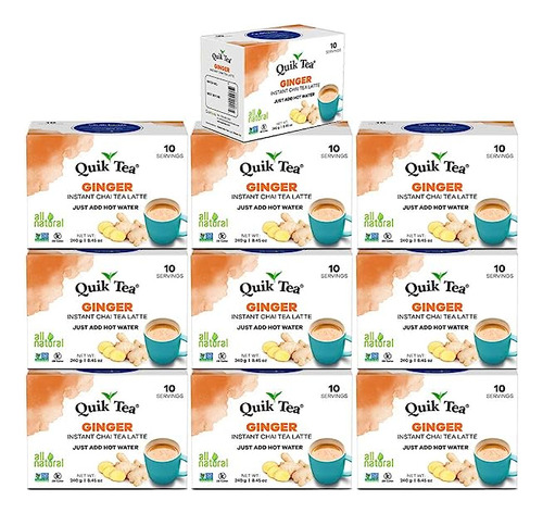 Quiktea Chai Latte, Ginger - 100 Count (10 Boxes Of 10 Each)