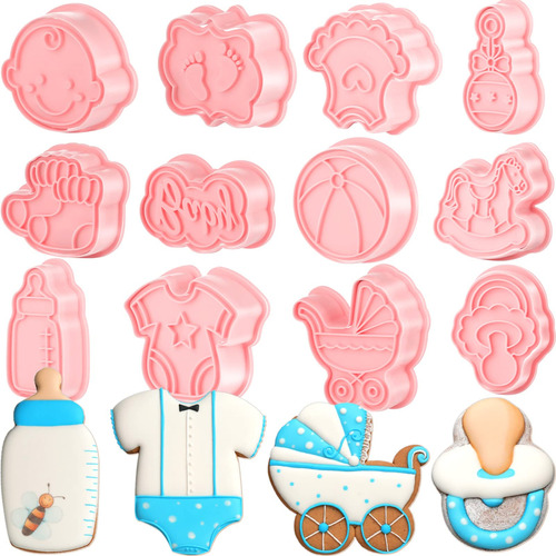 16 Pieza Cortador Galleta Para Baby Shower Niño Sello