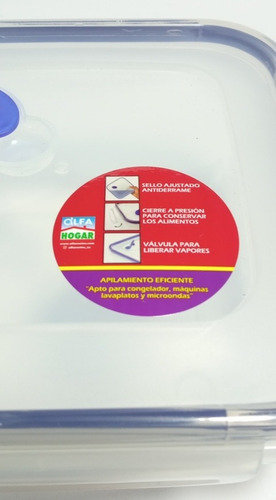 Envase Vianda Conservadora Alimentos Sello De Presión 1.3 L