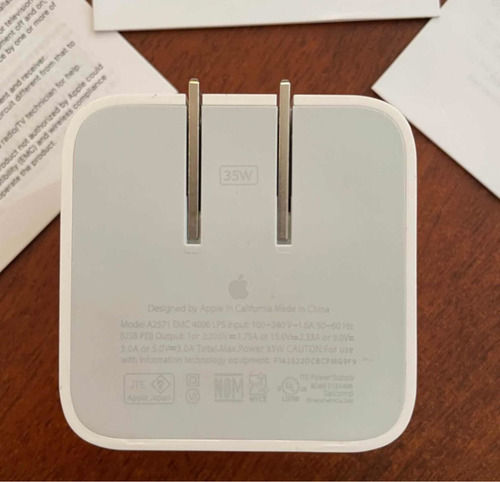 Cargador 35w Dual Usb-c Port Apple iPhone iPad Original