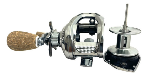 Reel Rotativo Huevito Amberjack Dynamo 200 6 Rulemanes 6.3:1 freno 8 Kg Plateado Lado de la manija Derecho